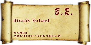 Bicsák Roland névjegykártya